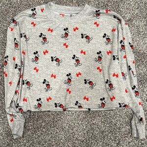 American Eagle Outfitters Gray Mickey Mouse Pajama Top